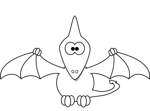 Cartoon Pterodactyl Coloring Page